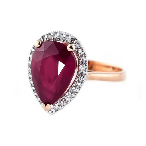 Galaxy Gold Products Jewelry - 14K. SOLID GOLD RING WITH NATURAL DIAMONDS & RUBY